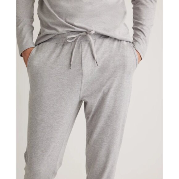 Quince Flow knit Mid Rise Men's Joggers Small Heather Pale Grey Outdoor Gym Run - Picture 5 of 10